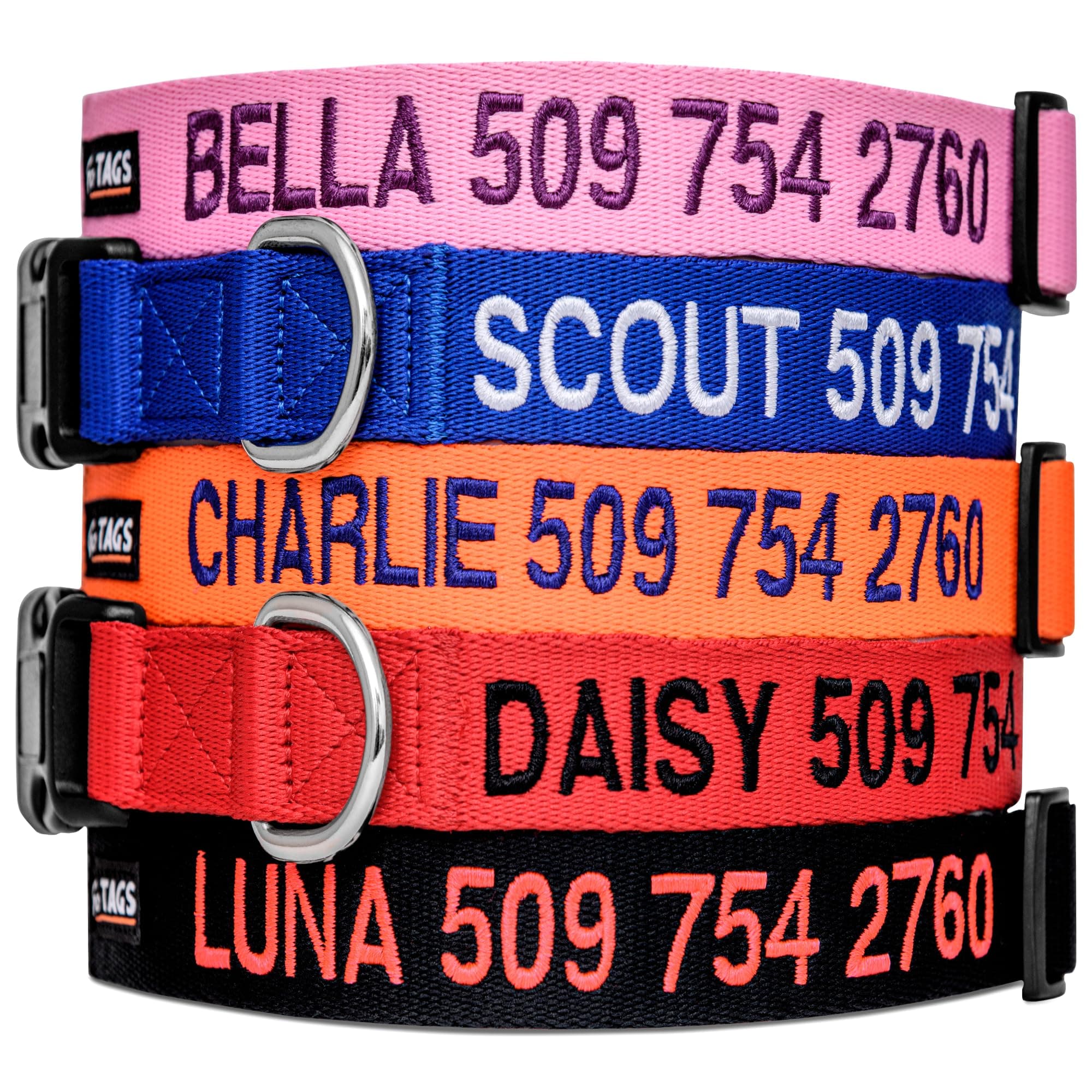GoTags Personalized Embroidered Collar